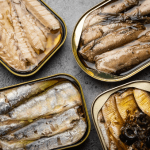 assortment of canned fish
