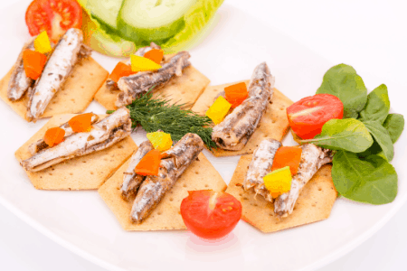 Mackerel on crackers