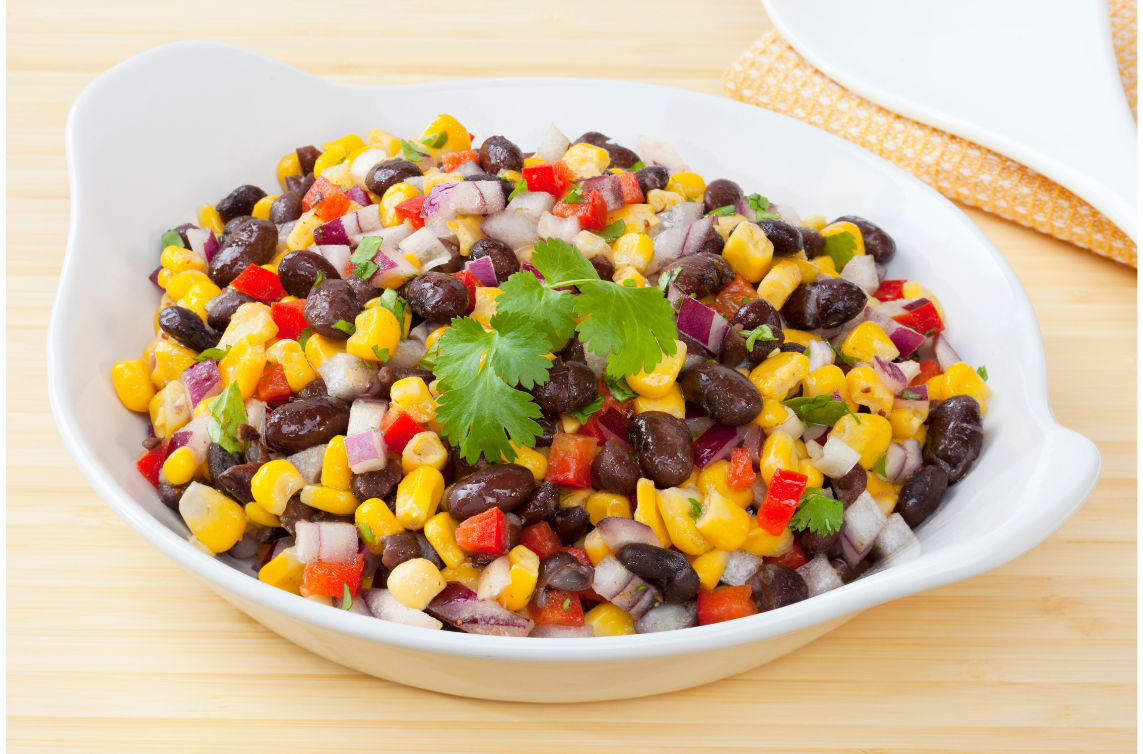 bowl of black bean & corn salsa